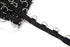Nickel D Ring Tape on Black Satin Trim by the yard